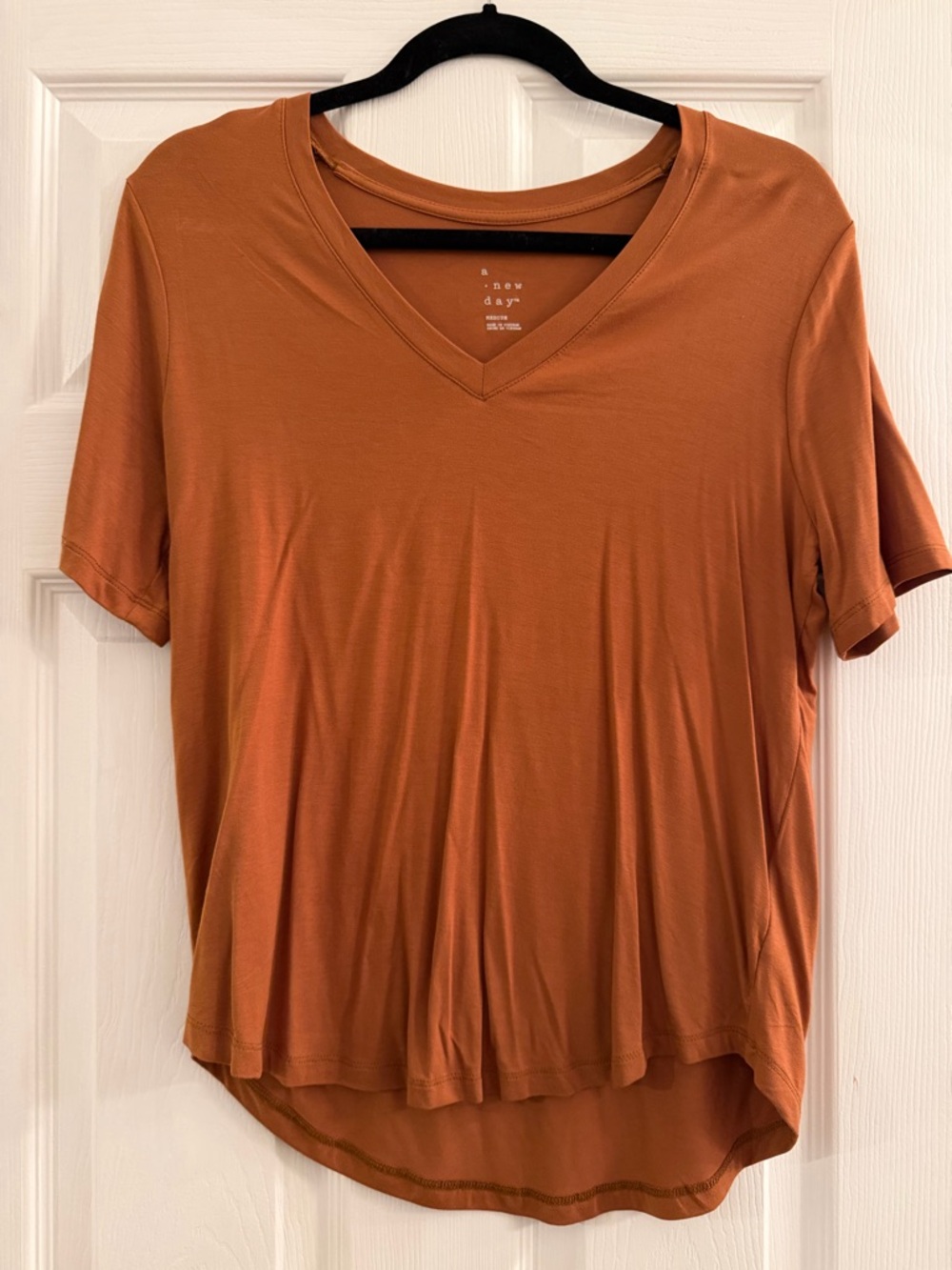 a new day Rust V-Neck Short Sleeve Tee